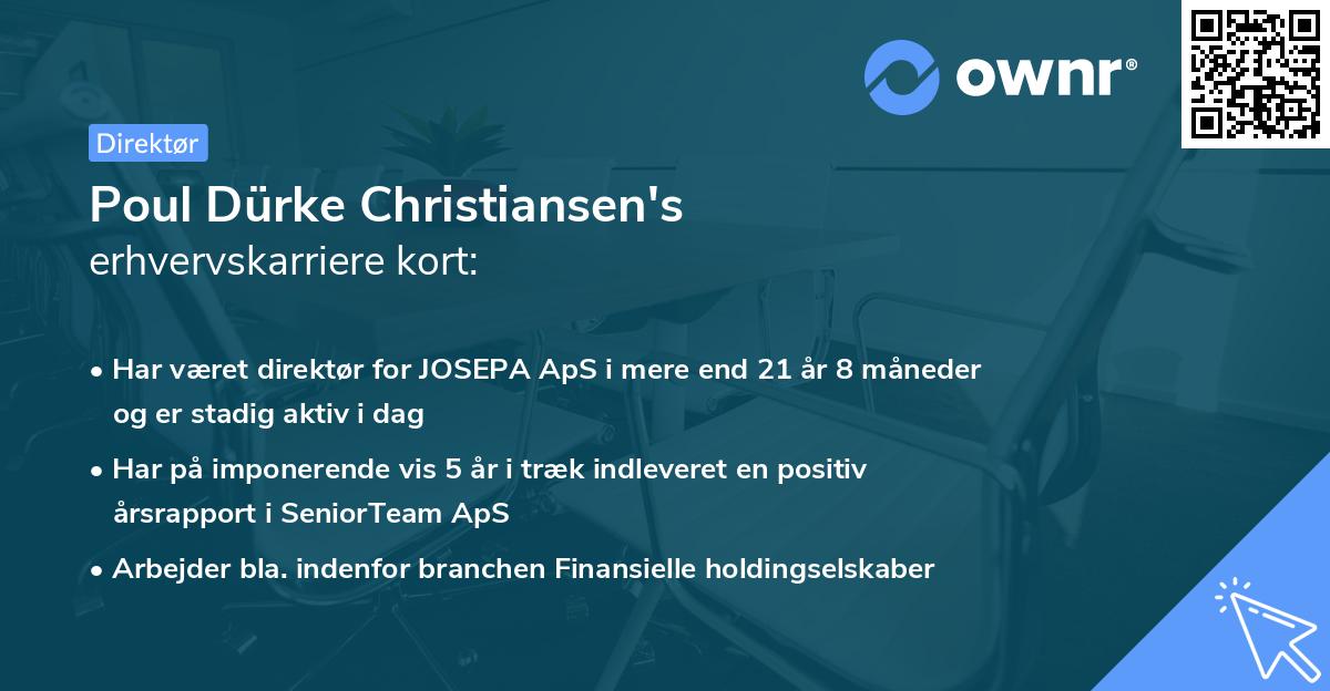 Poul Dürke Christiansen's erhvervskarriere kort