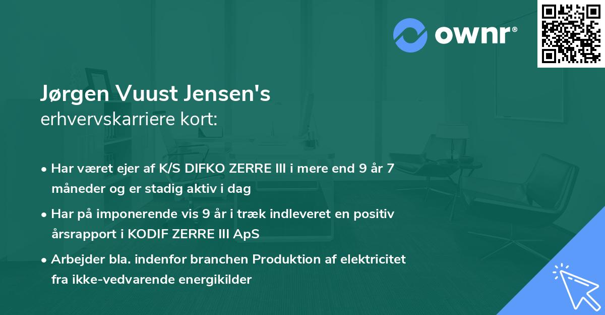 Jørgen Vuust Jensen's erhvervskarriere kort