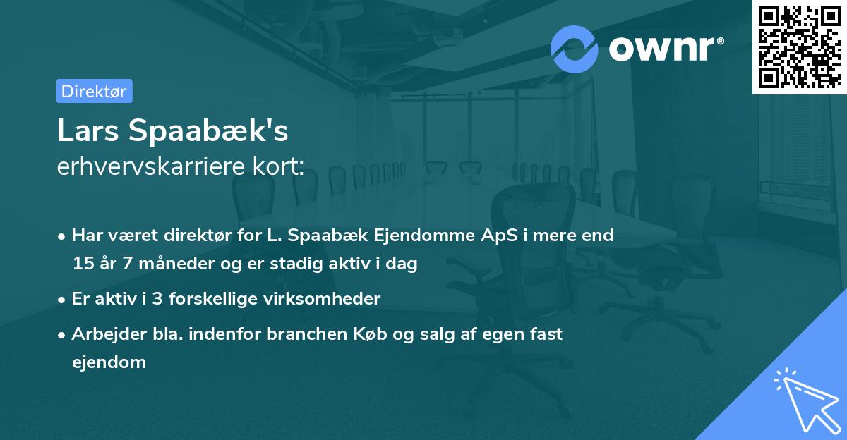 Lars Spaabæk's erhvervskarriere kort