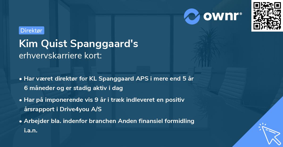 Kim Quist Spanggaard's erhvervskarriere kort