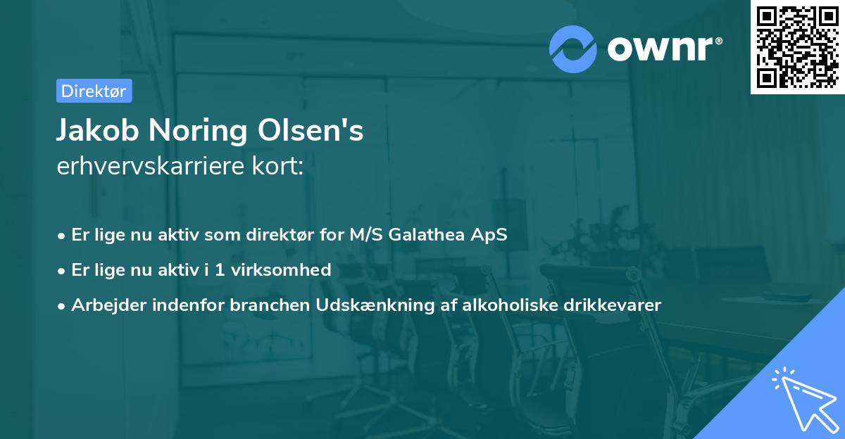 Jakob Noring Olsen's erhvervskarriere kort
