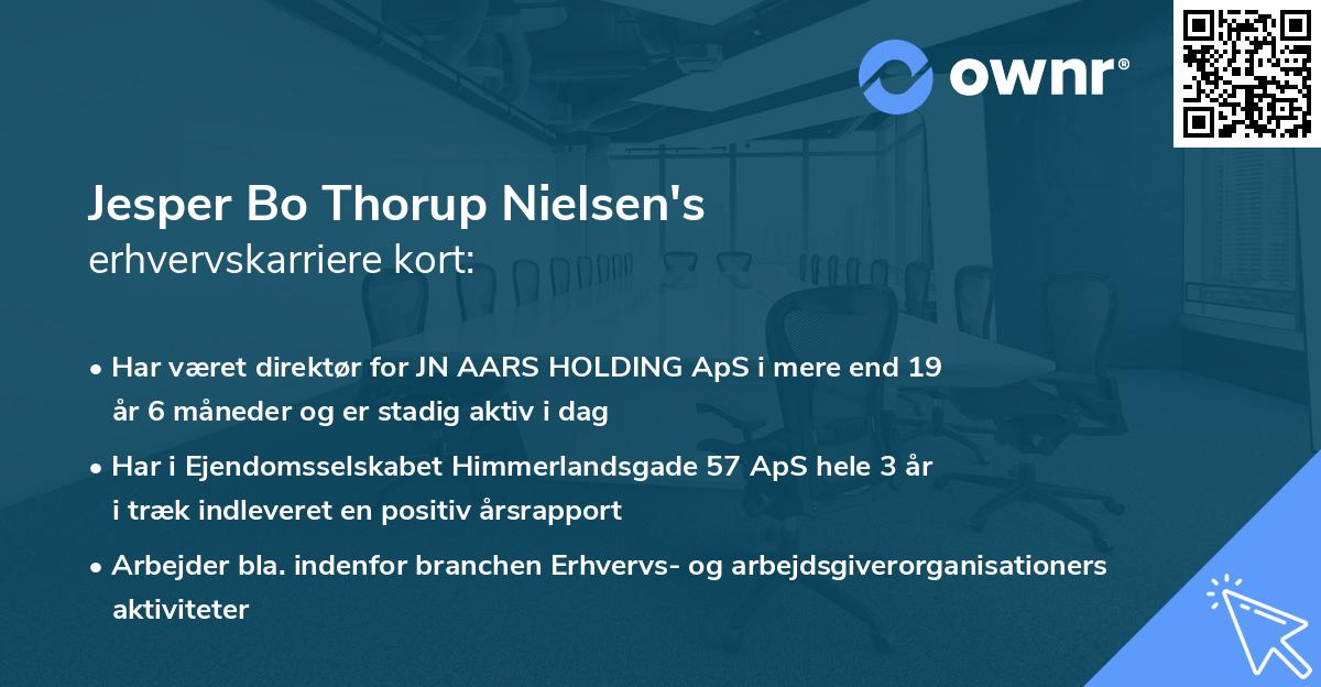 Jesper Bo Thorup Nielsen's erhvervskarriere kort