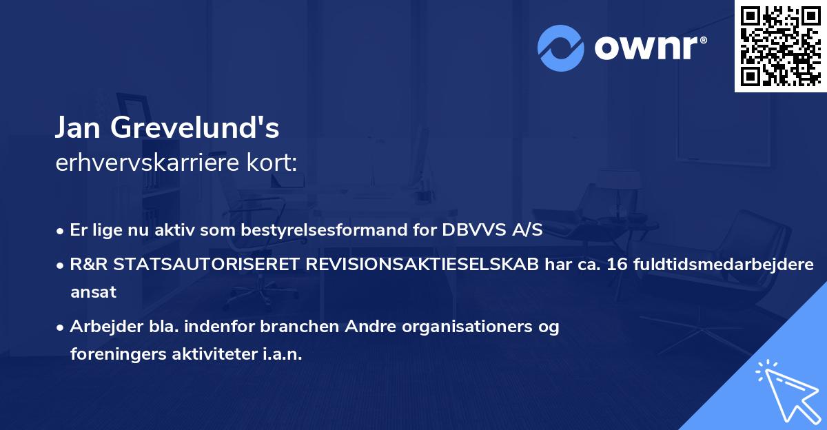 Jan Grevelund's erhvervskarriere kort