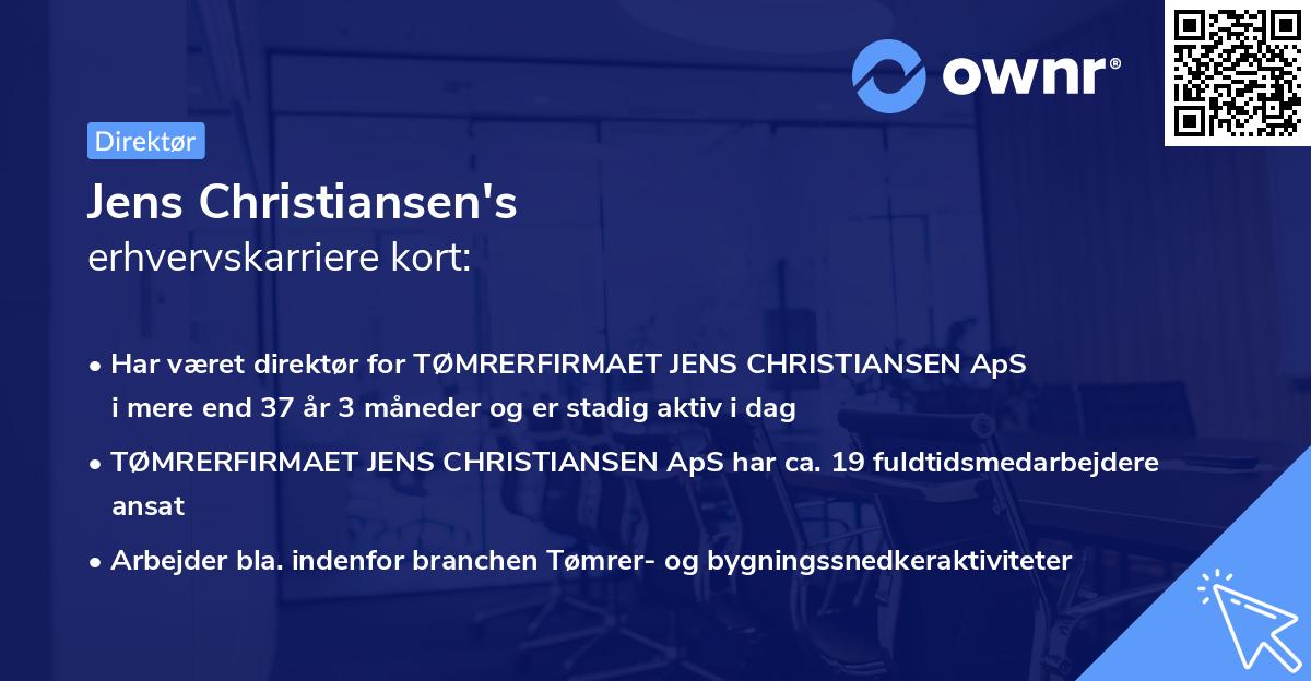 Jens Christiansen's erhvervskarriere kort