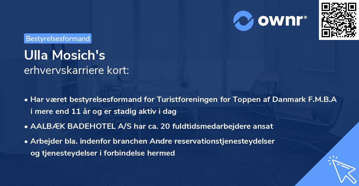Ulla Mosich's erhvervskarriere kort