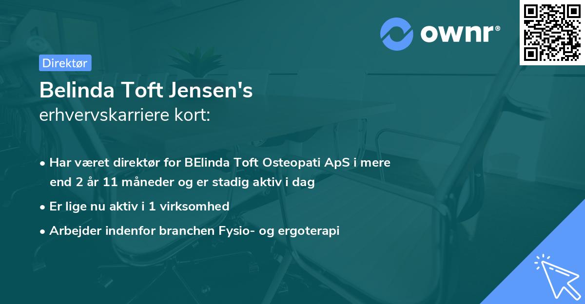 Belinda Toft Jensen's erhvervskarriere kort