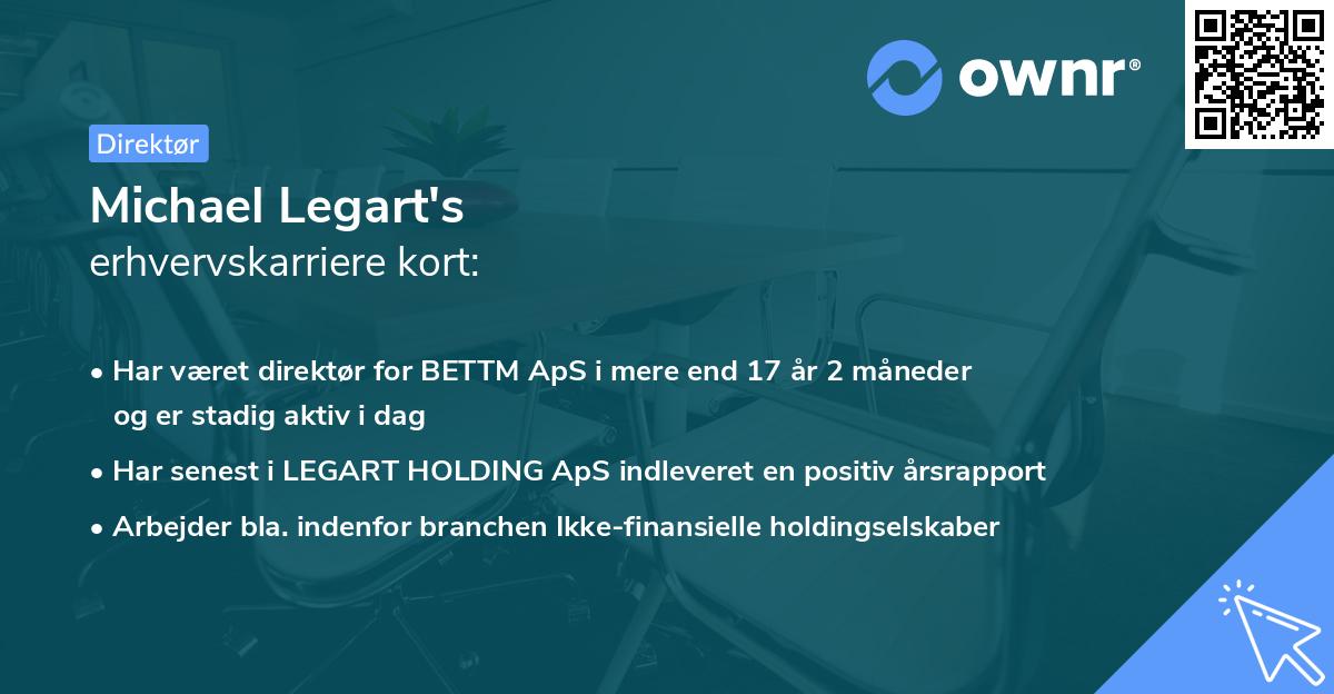 Michael Legart's erhvervskarriere kort
