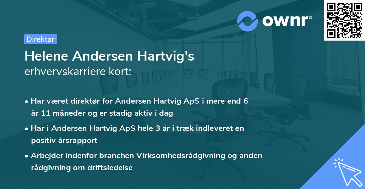 Helene Andersen Hartvig's erhvervskarriere kort