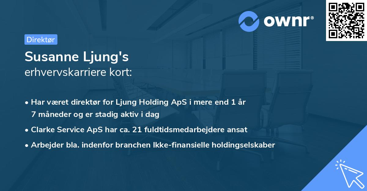 Susanne Ljung's erhvervskarriere kort