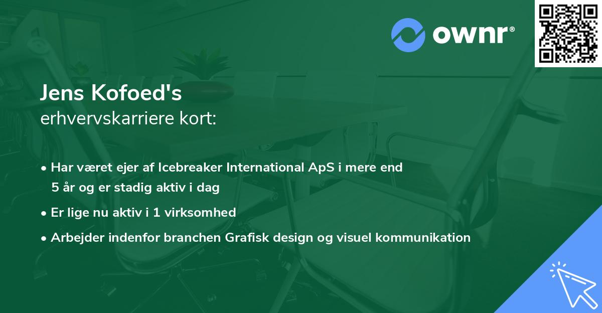 Jens Kofoed's erhvervskarriere kort