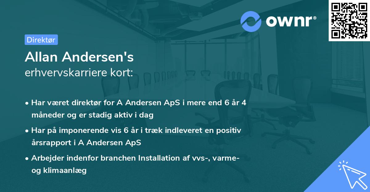 Allan Andersen's erhvervskarriere kort