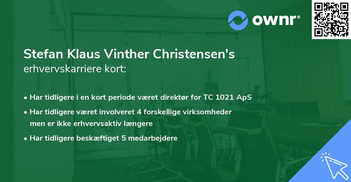 Stefan Klaus Vinther Christensen's erhvervskarriere kort