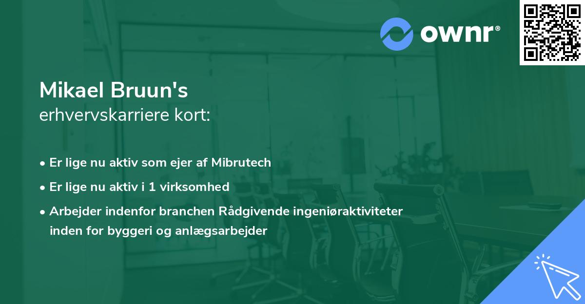 Mikael Bruun's erhvervskarriere kort