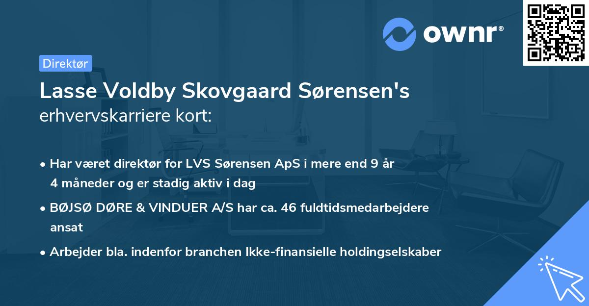 Lasse Voldby Skovgaard Sørensen's erhvervskarriere kort