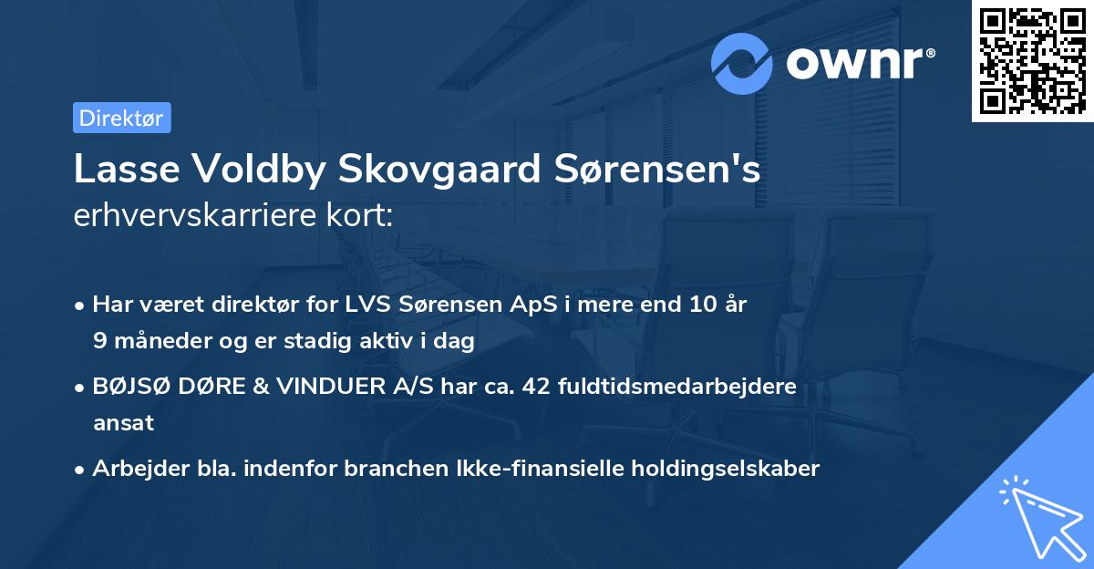 Lasse Voldby Skovgaard Sørensen's erhvervskarriere kort