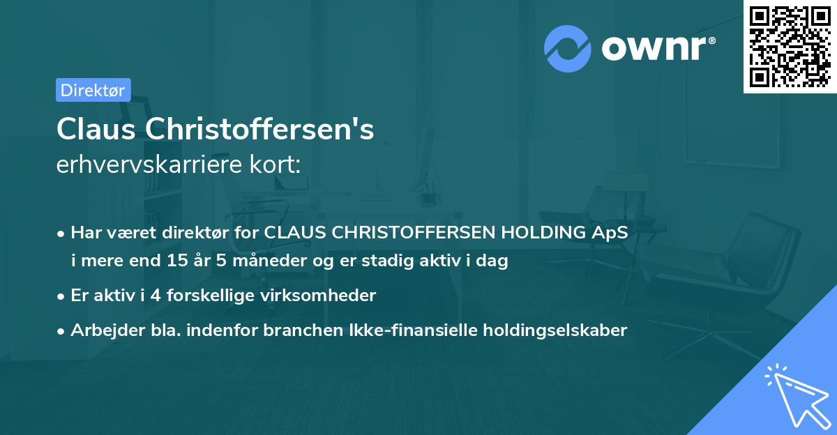 Claus Christoffersen's erhvervskarriere kort