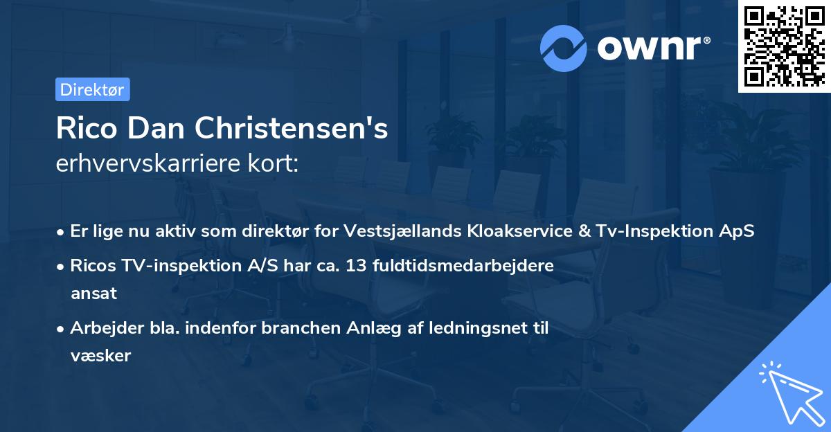 Rico Dan Christensen's erhvervskarriere kort