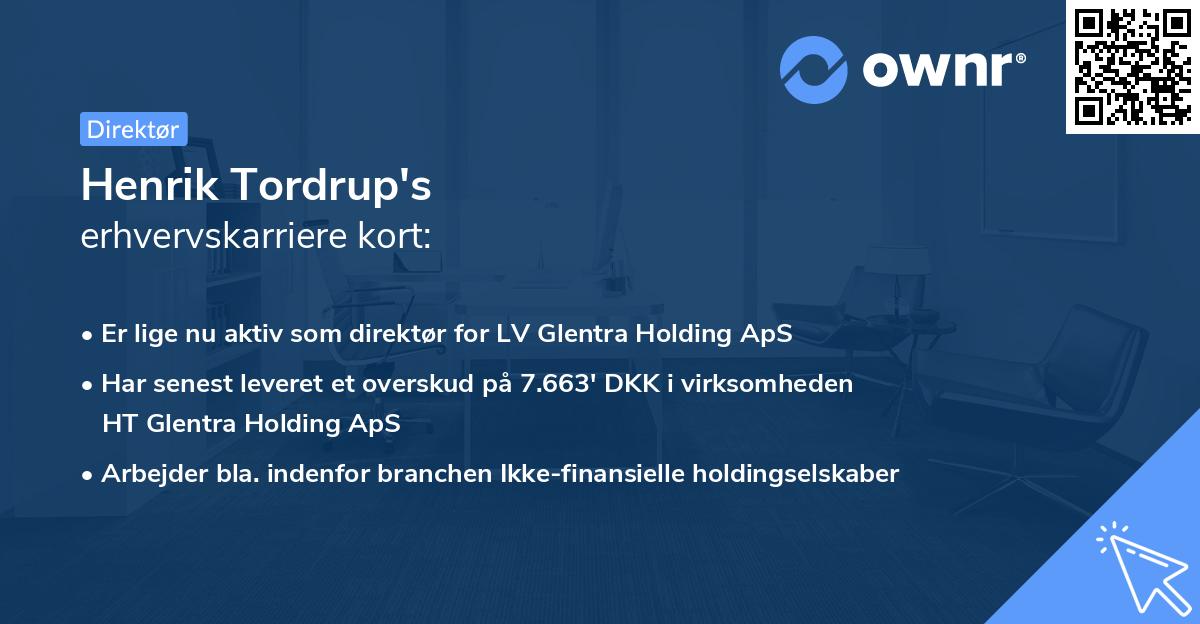 Henrik Tordrup's erhvervskarriere kort
