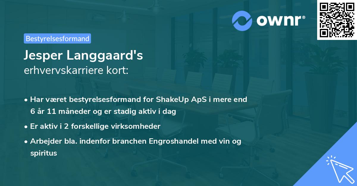Jesper Langgaard's erhvervskarriere kort