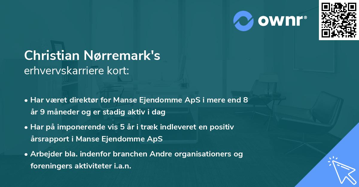 Christian Nørremark's erhvervskarriere kort