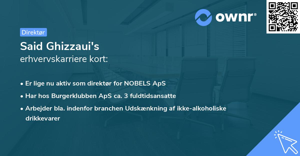 Said Ghizzaui's erhvervskarriere kort