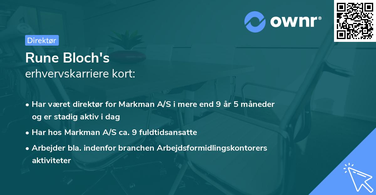 Rune Bloch's erhvervskarriere kort