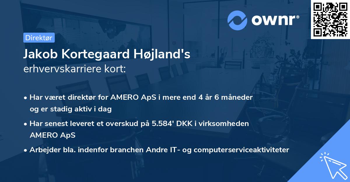 Jakob Kortegaard Højland's erhvervskarriere kort