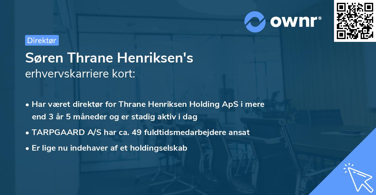 Søren Thrane Henriksen's erhvervskarriere kort