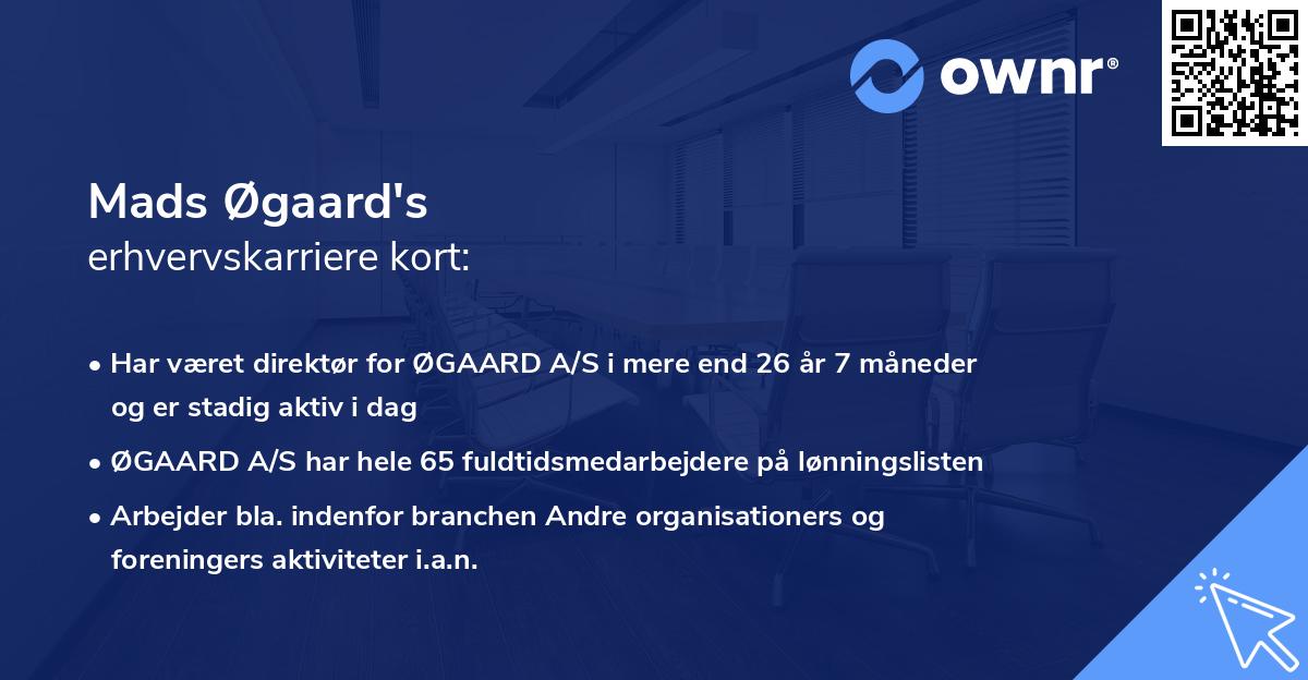 Mads Øgaard's erhvervskarriere kort