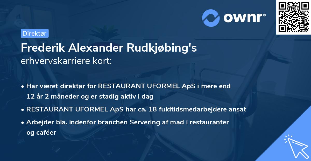 Frederik Alexander Rudkjøbing's erhvervskarriere kort