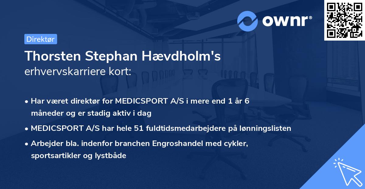 Thorsten Stephan Hævdholm's erhvervskarriere kort
