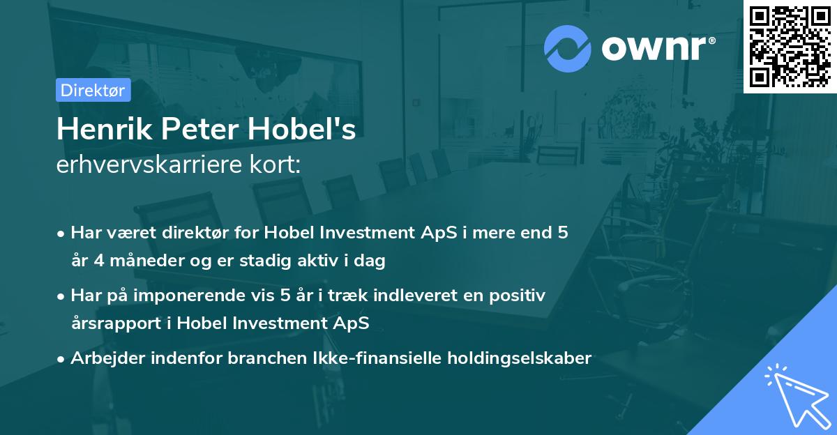 Henrik Peter Hobel's erhvervskarriere kort