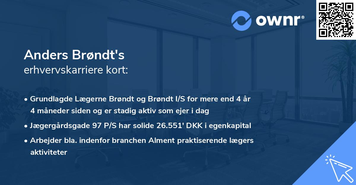Anders Brøndt's erhvervskarriere kort