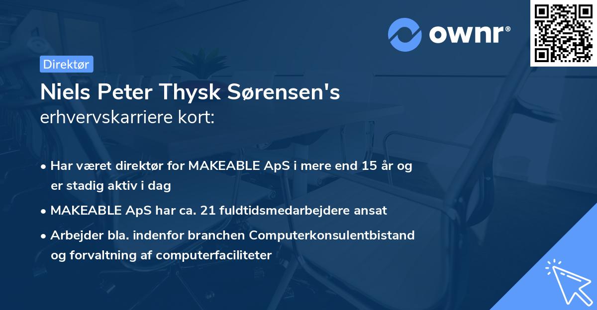 Niels Peter Thysk Sørensen's erhvervskarriere kort