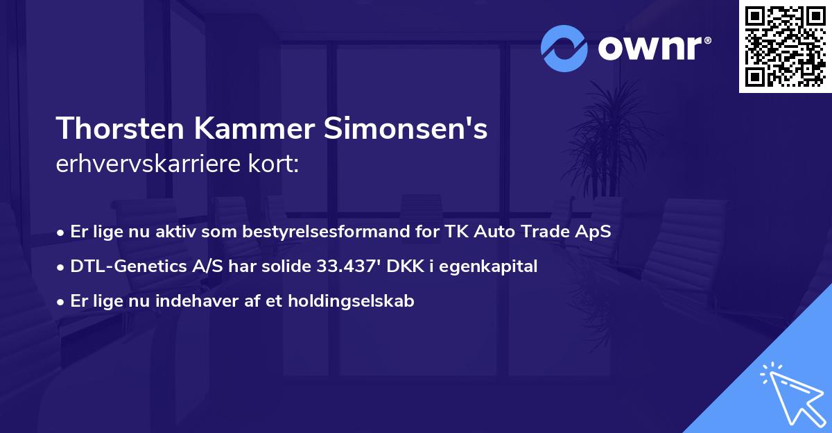 Thorsten Kammer Simonsen's erhvervskarriere kort