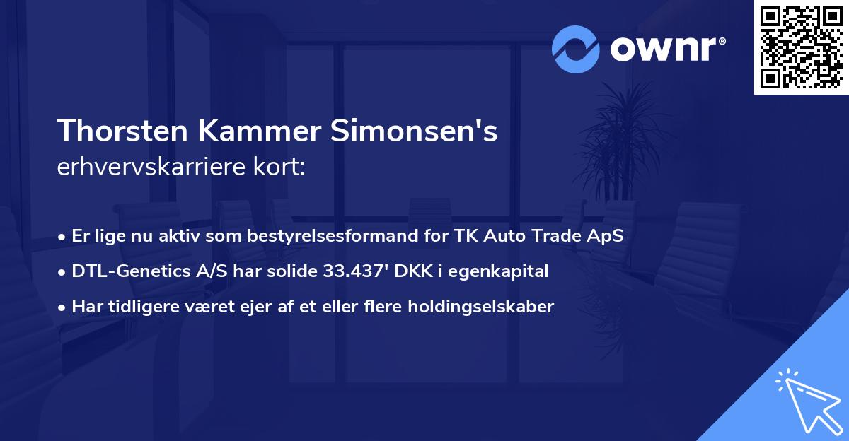 Thorsten Kammer Simonsen's erhvervskarriere kort