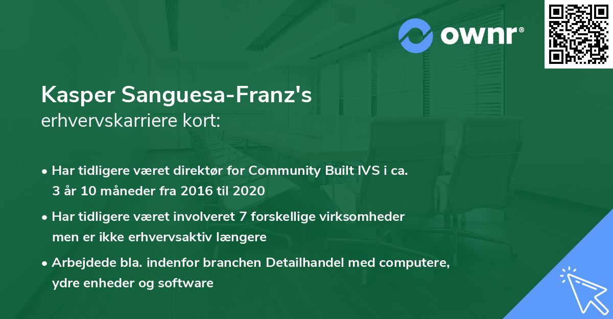 Kasper Sanguesa-Franz's erhvervskarriere kort