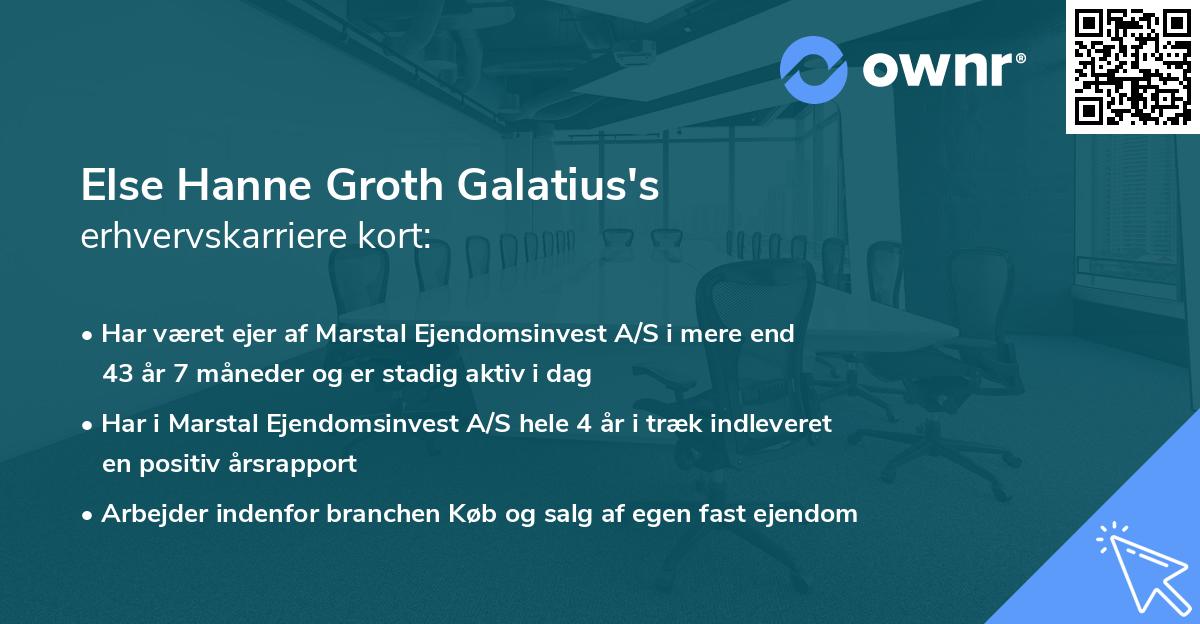Else Hanne Groth Galatius's erhvervskarriere kort