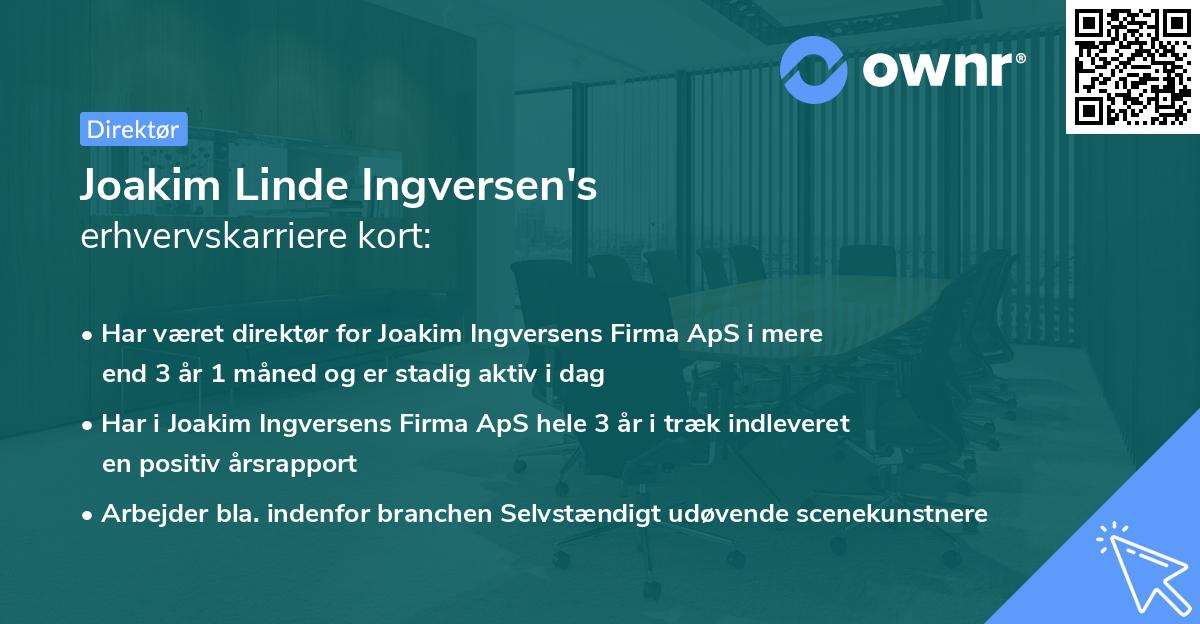 Joakim Linde Ingversen's erhvervskarriere kort