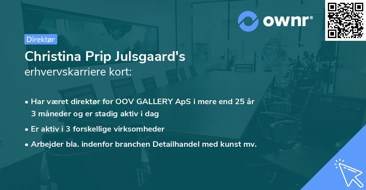 Christina Prip Julsgaard's erhvervskarriere kort