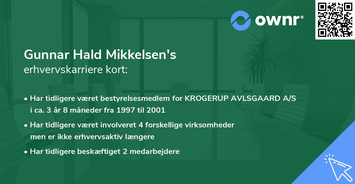 Gunnar Hald Mikkelsen's erhvervskarriere kort