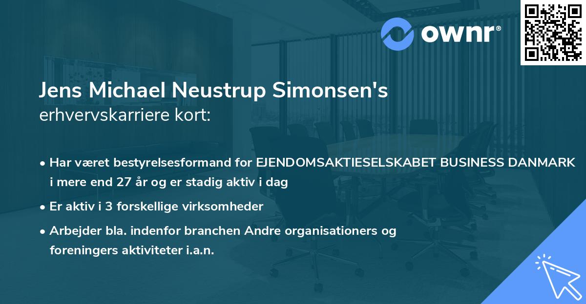 Jens Michael Neustrup Simonsen's erhvervskarriere kort