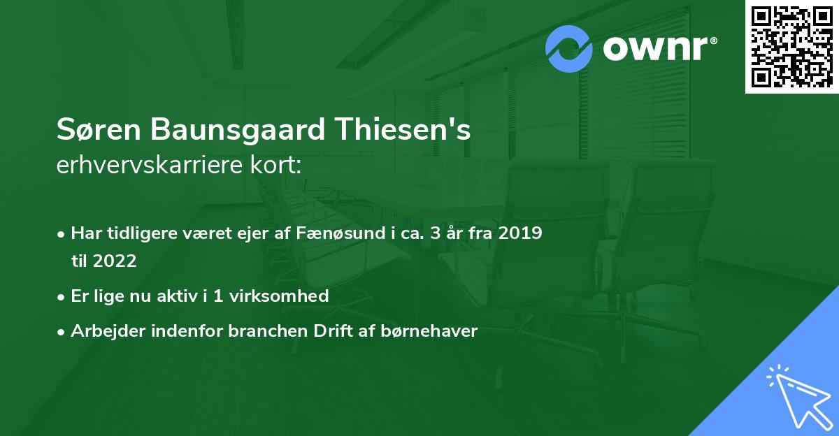 Søren Baunsgaard Thiesen's erhvervskarriere kort