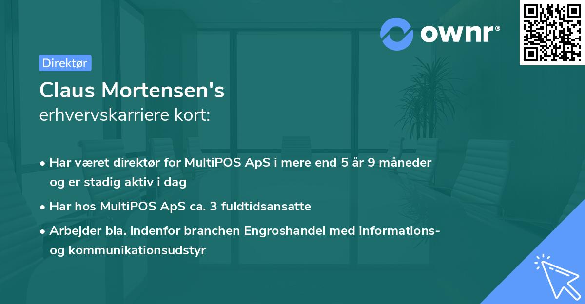 Claus Mortensen's erhvervskarriere kort