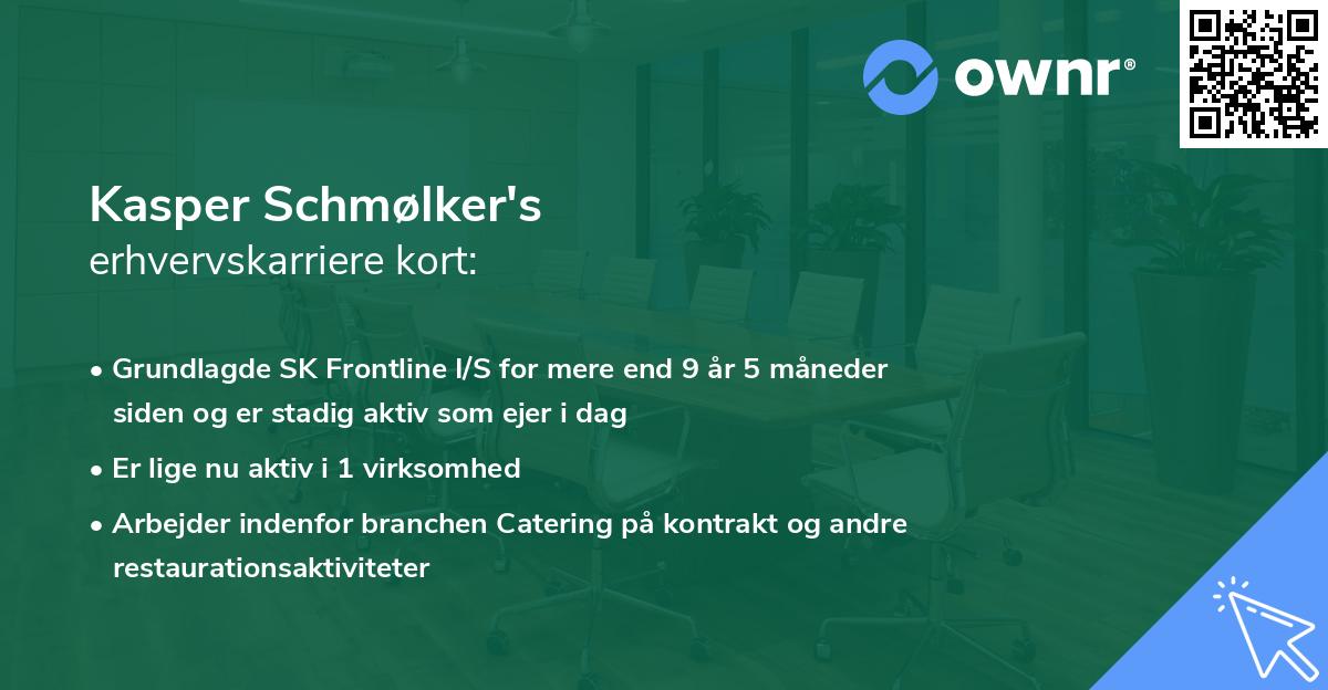 Kasper Schmølker's erhvervskarriere kort