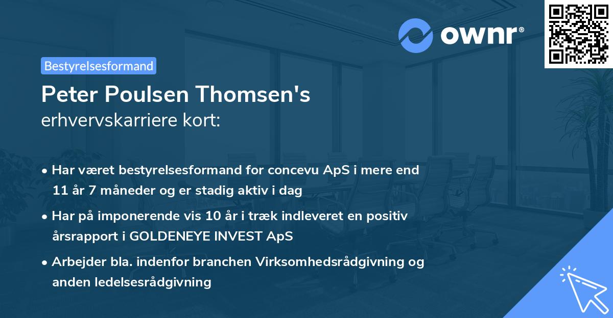 Peter Poulsen Thomsen's erhvervskarriere kort