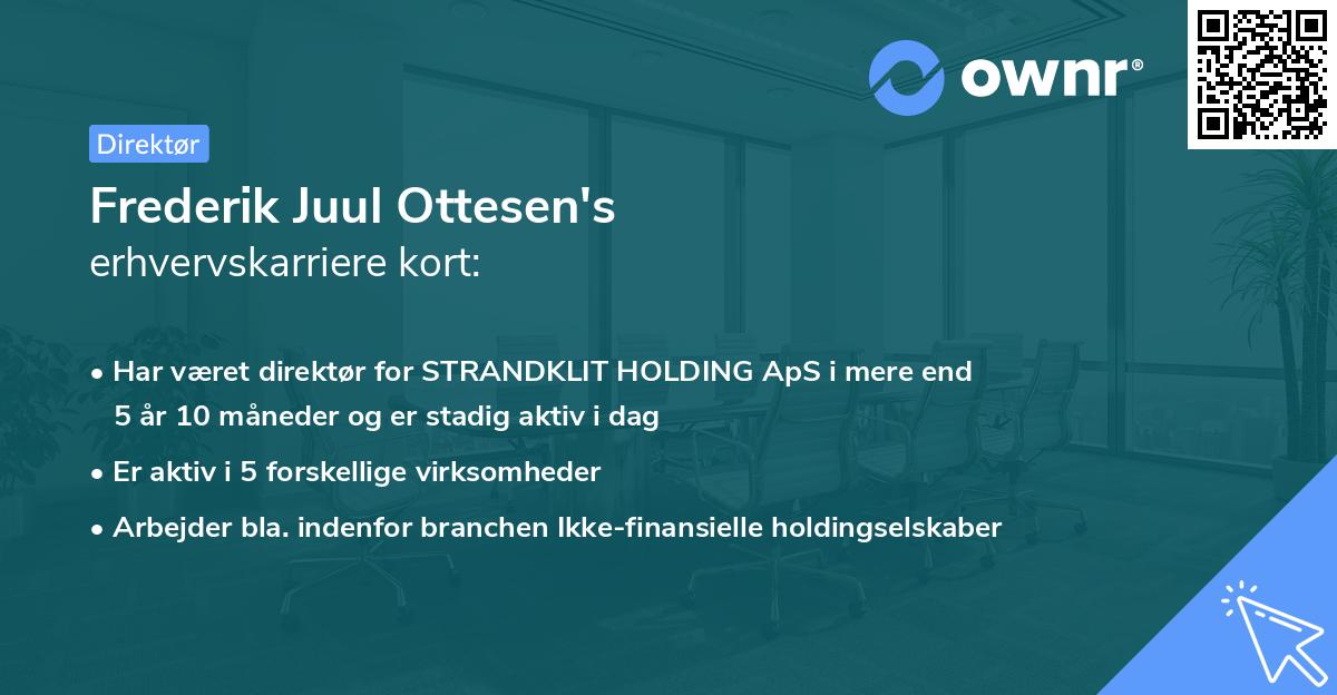 Frederik Juul Ottesen's erhvervskarriere kort