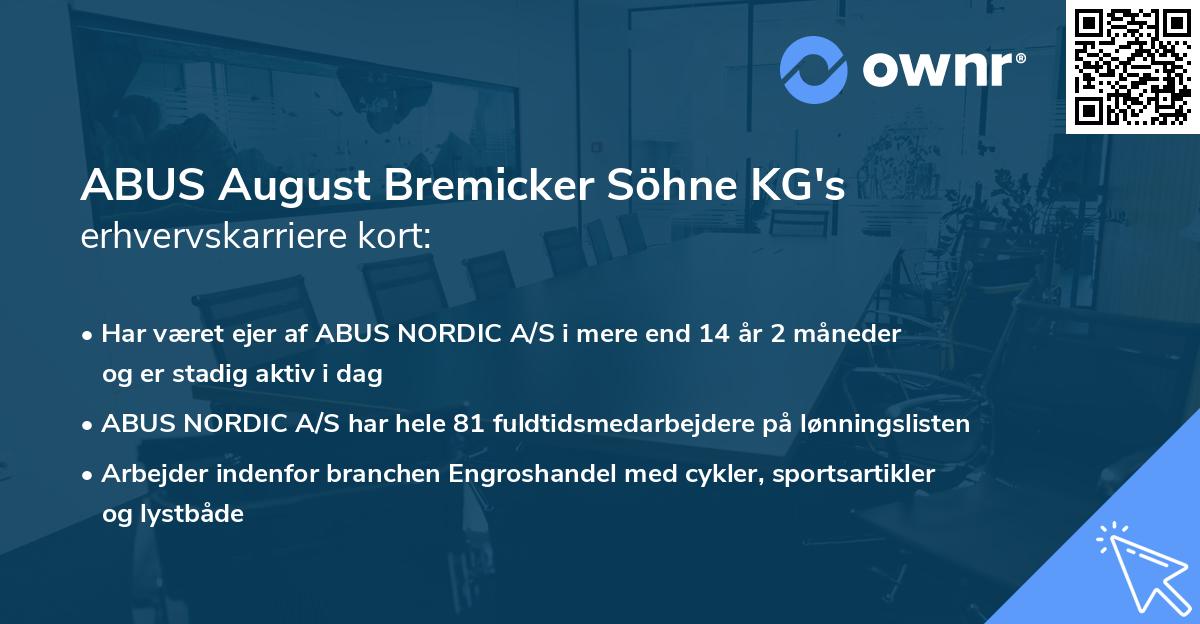 ABUS August Bremicker Söhne KG's erhvervskarriere kort