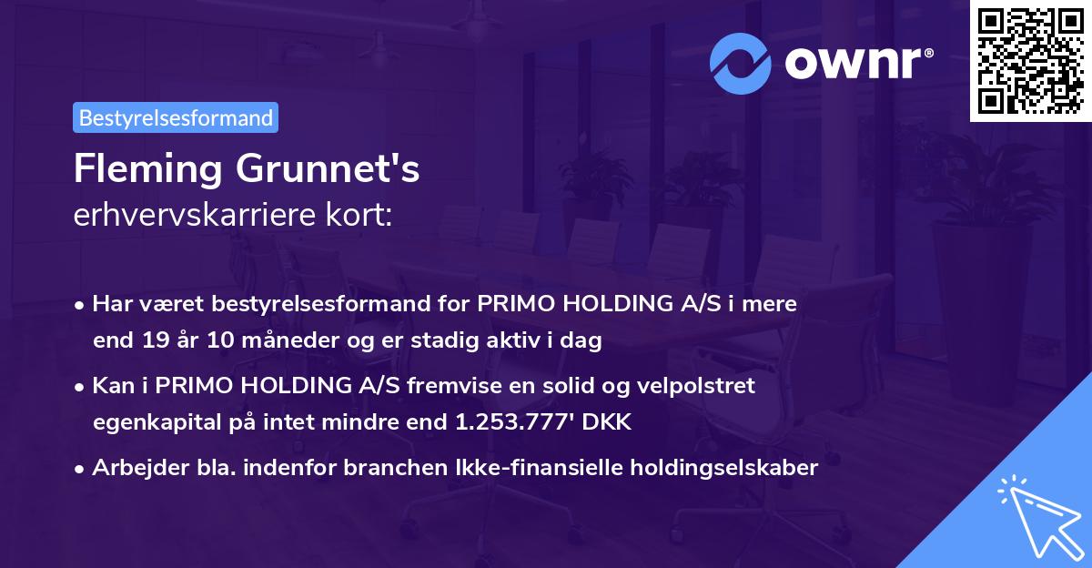 Fleming Grunnet's erhvervskarriere kort