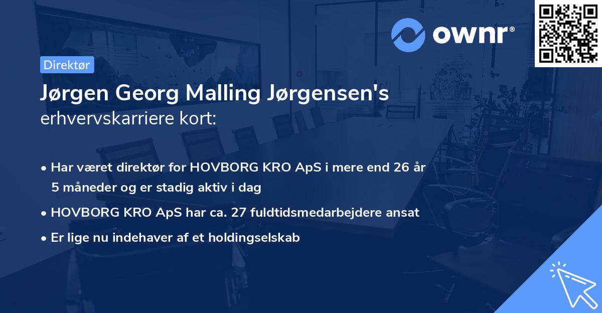 Jørgen Georg Malling Jørgensen's erhvervskarriere kort